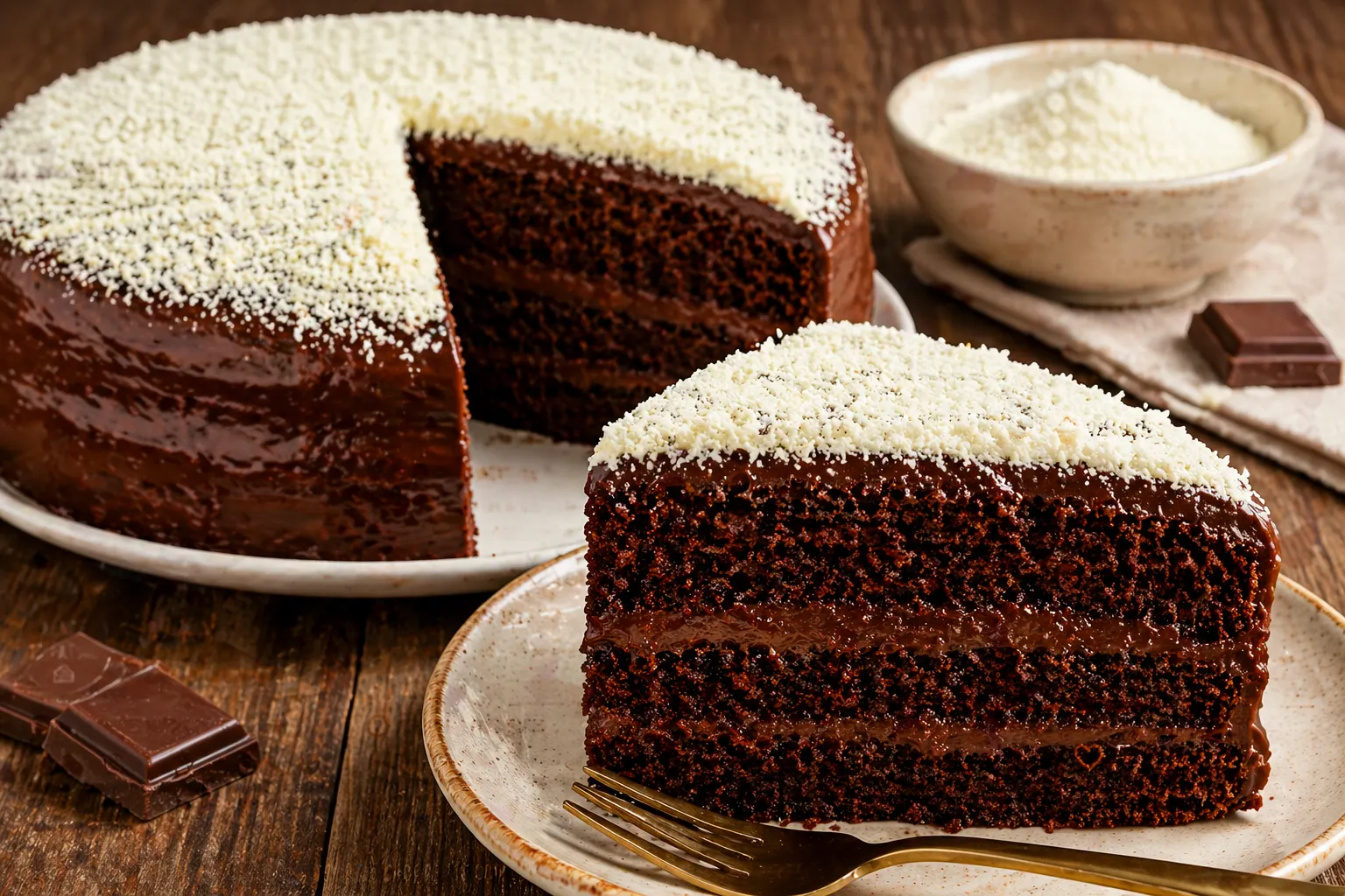 Bolo de chocolate com leite ninho