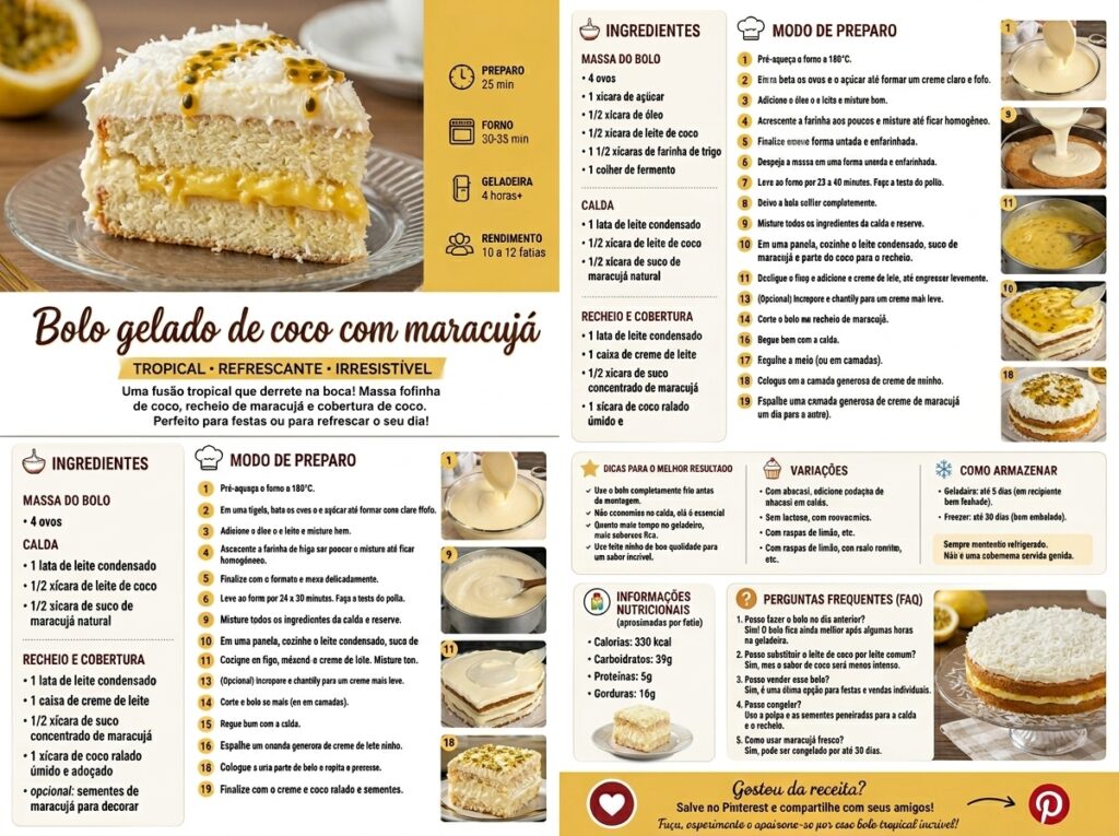 Bolo gelado de leite ninho