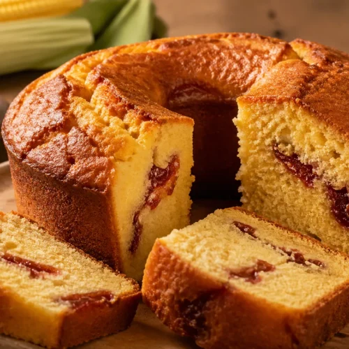 bolo de fubá com goiabada