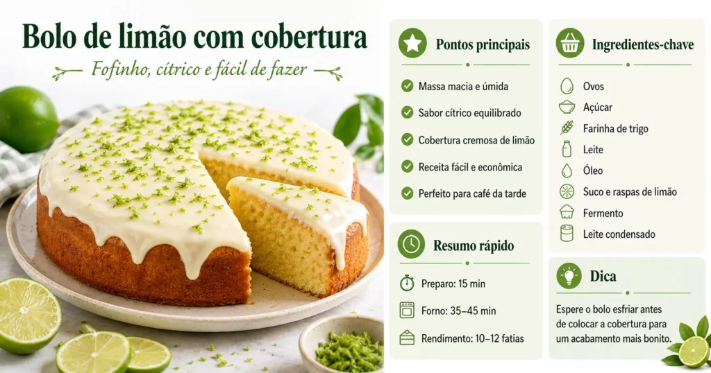 bolo de limão com cobertura