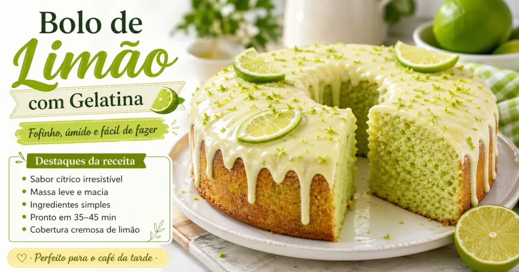 bolo de limão com gelatina
