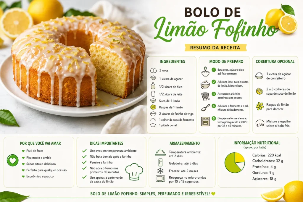 bolo de limão fofinho