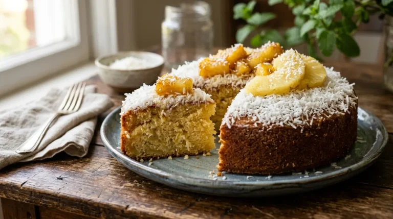 bolo de abacaxi com coco