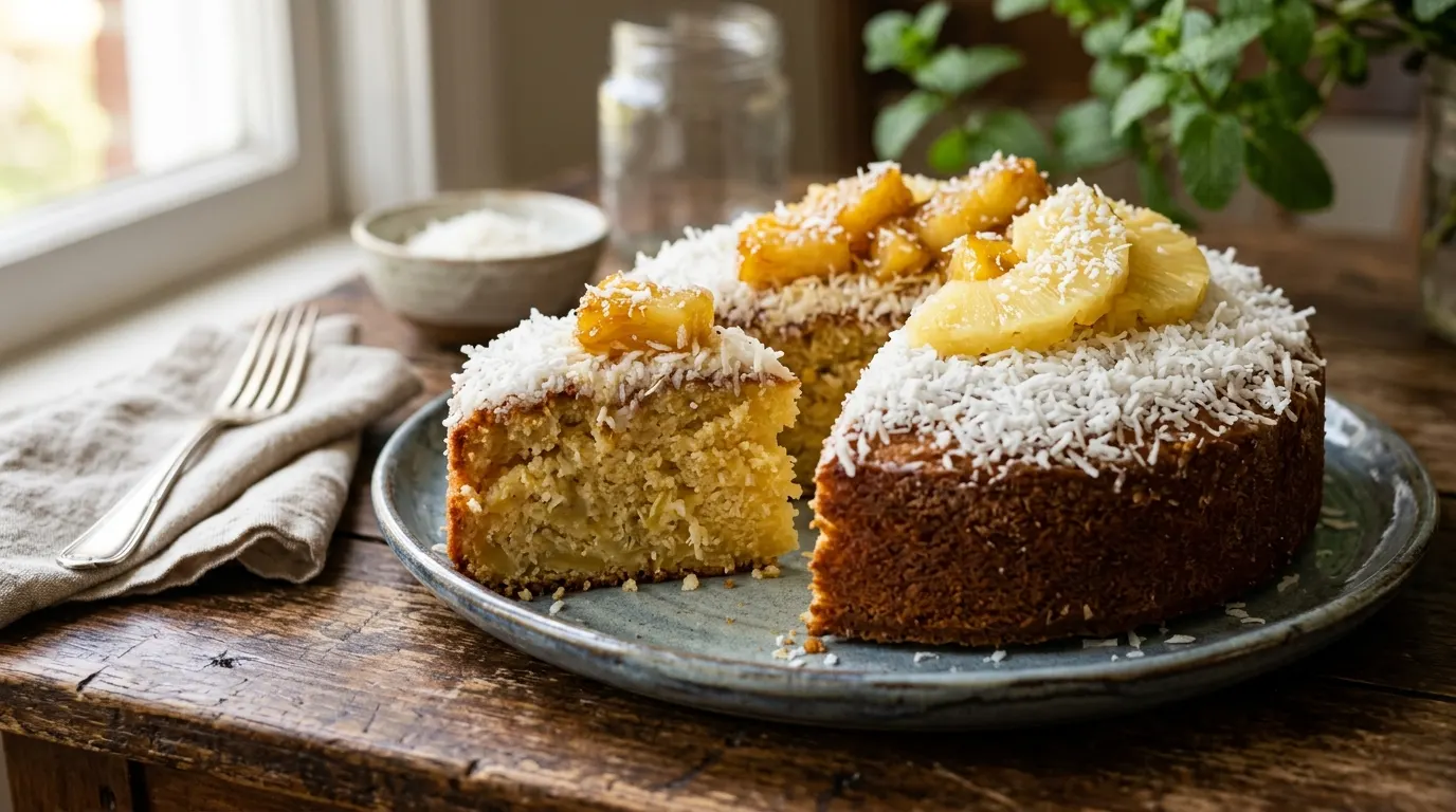 bolo de abacaxi com coco