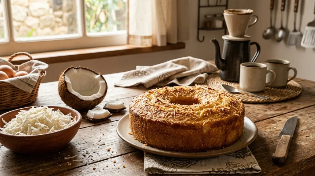 bolo de mandioca com coco